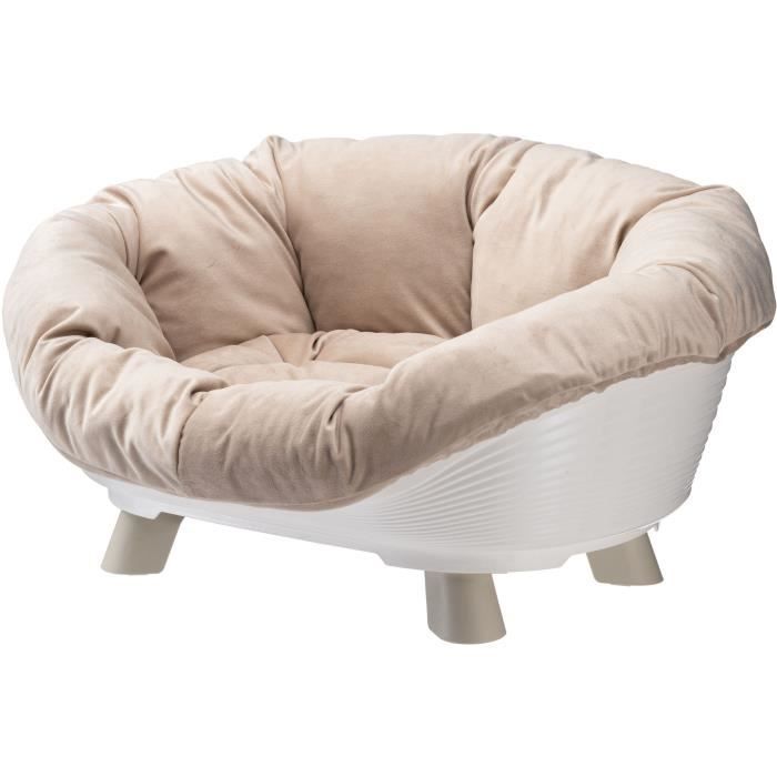 Cesta blanca con cojín - Tamaño M - 64 x 48 x 25 cm - FERPLAST