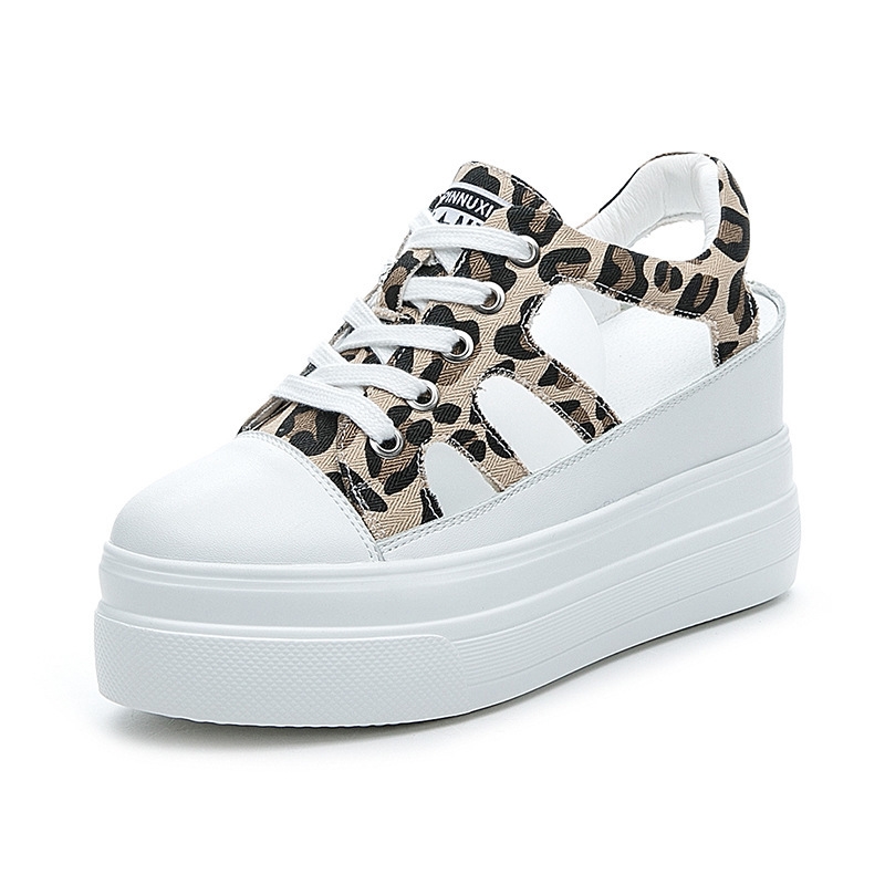 Zapatos de verano para mujer de cuero genuino con plataforma súper alta y tacón de cuña, sandalias de playa con cordones, zapatos de mujer 2021