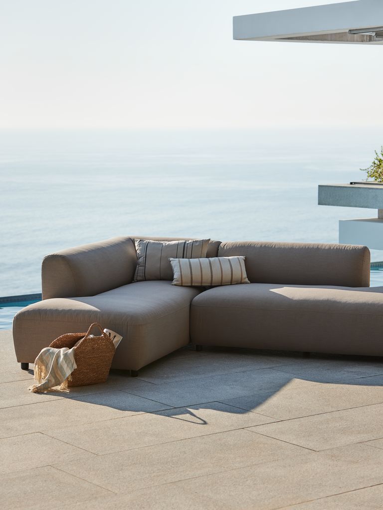 VEDBY VEDBY 5 vietų poilsio sofa, smėlio spalvos, tinka visoms oro sąlygoms