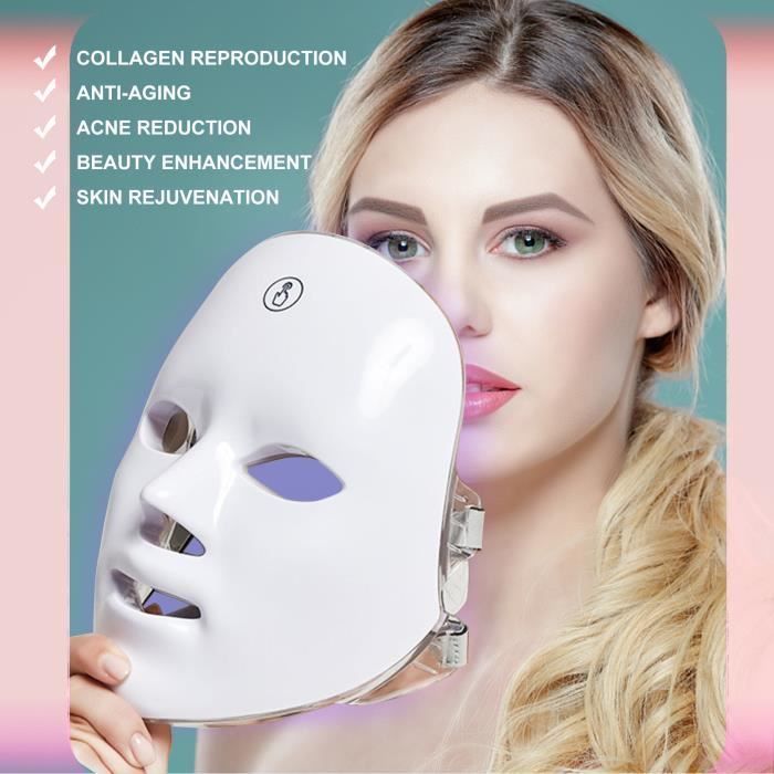 GlobalCareMarket LED Therapy Mask with 7 Light Treatment Colors for Facial, Skin Beauty, and Photography