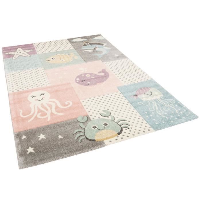 Pergamon - Maui Kids - Tappeto per bambini - Mondo sottomarino pastello - 120x170 cm