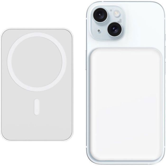 Externe batterij voor MagSafe Wireless - Compatibel met iPhone 17, 16, 15, 14, 13, 12-serie en Samsung Magnetic Power Bank - TECHTA