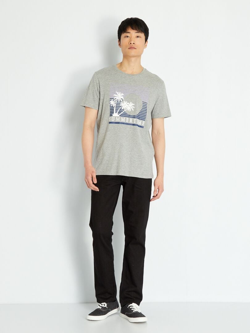 'Holidaze' katoenen T-shirt met print - Grijs