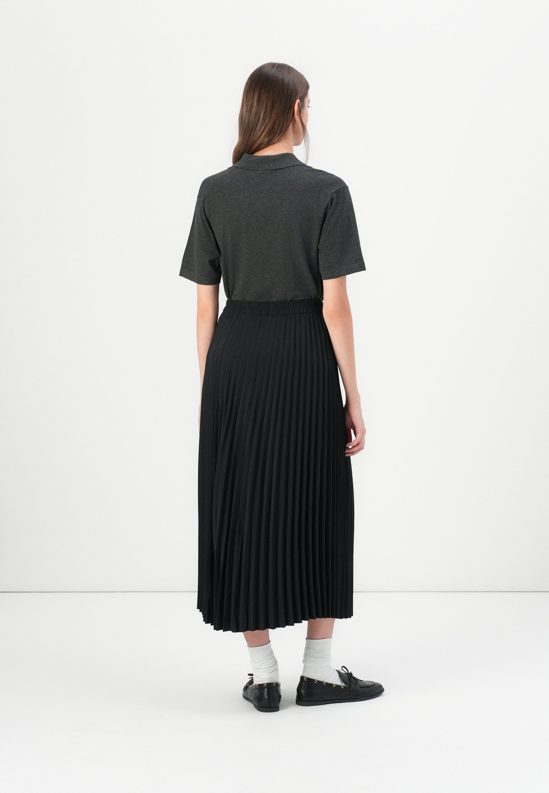 Selected Femme SLFALEXIS MIDI-rok - Geplooide rok - zwart