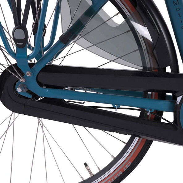 Bicicleta elétrica urbana Motion 3.0 de 28 polegadas, azul
