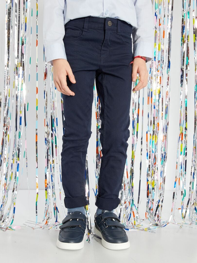 Skinny broek met vijf zakken - marineblauw