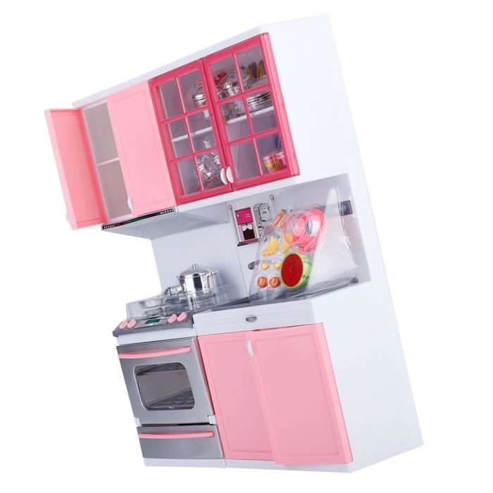 Jouet de cuisine pour enfant - OMABETA - Mini Set avec four, lave-vaisselle et ustensiles - Rose