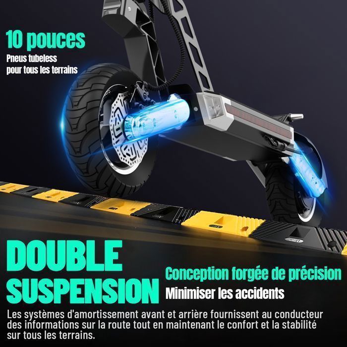 G2 Trotinette Electrique Adulte,Autonomie 40-45km，Moteur 500W（Moteur à pic 800W） avec Batterie 48V 10.4Ah,TODIMART