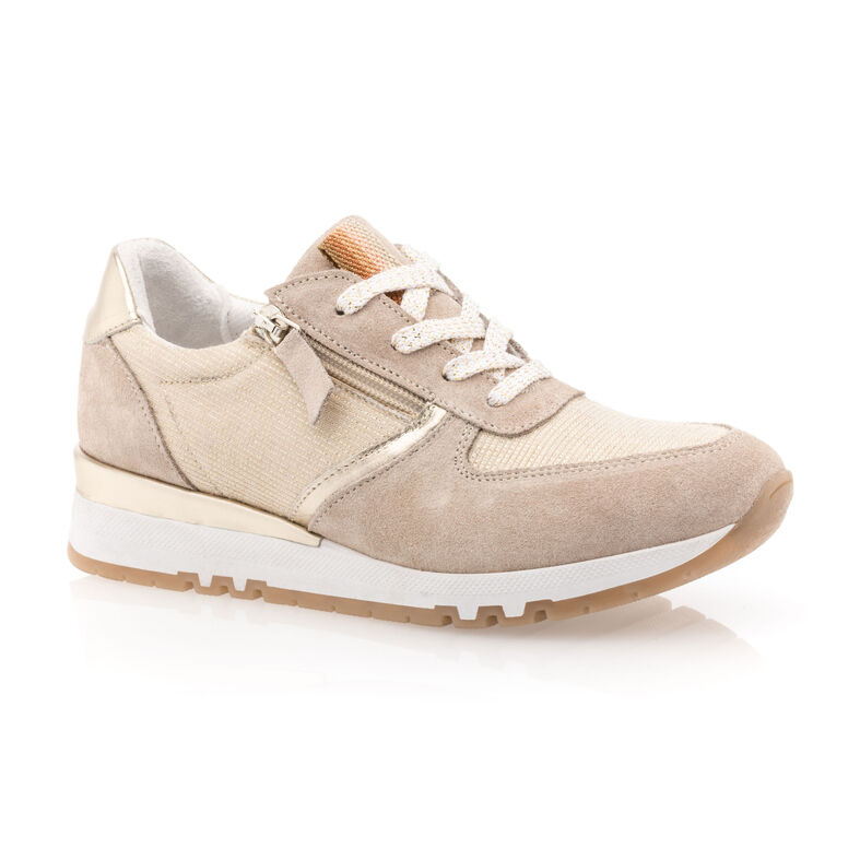 Zapatillas deportivas para mujer color beige.