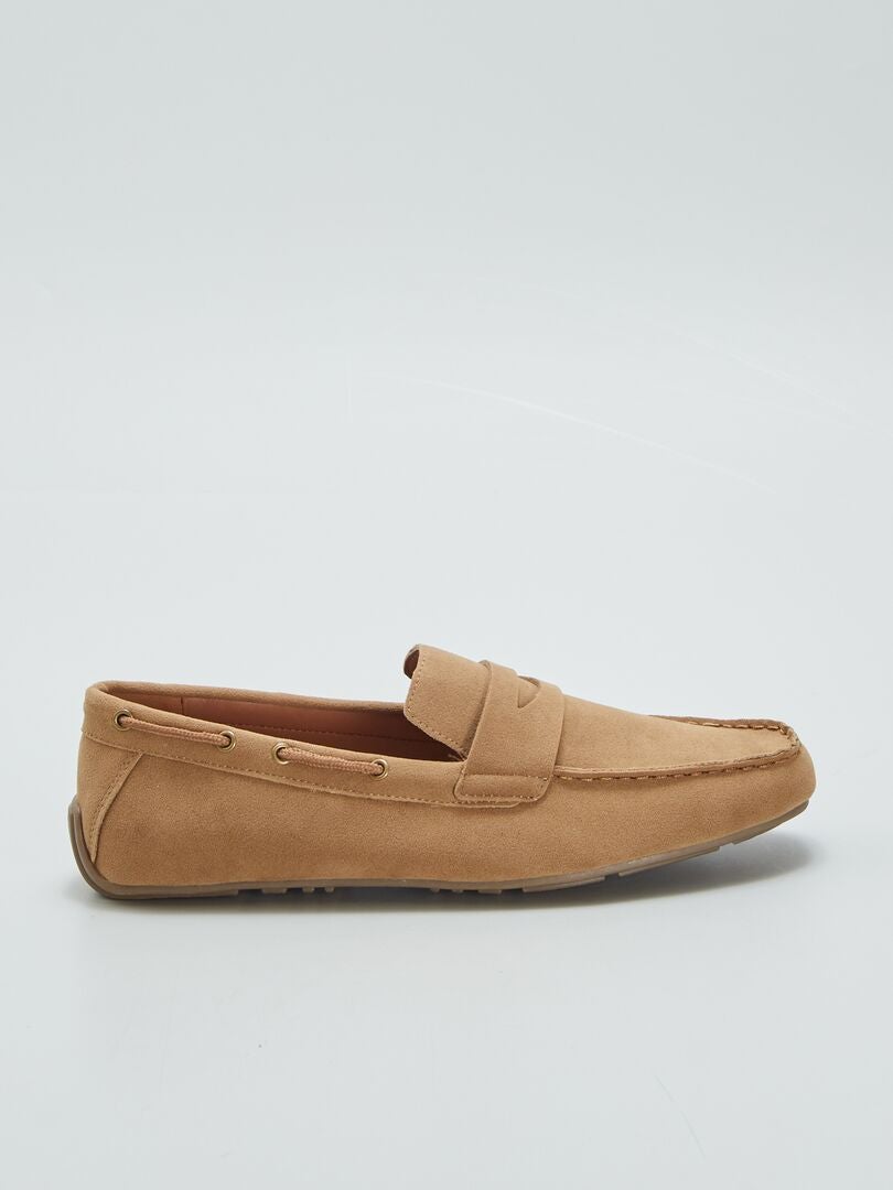 Mocassins de camurça sintética - MARROM