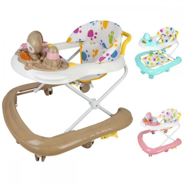 Trotteur Bébé 4 en 1 - XUANYU- + Apprendre à marcher + jeux 2 en 1 - Avce musical - Anti-retournement + Réglable  - Marron