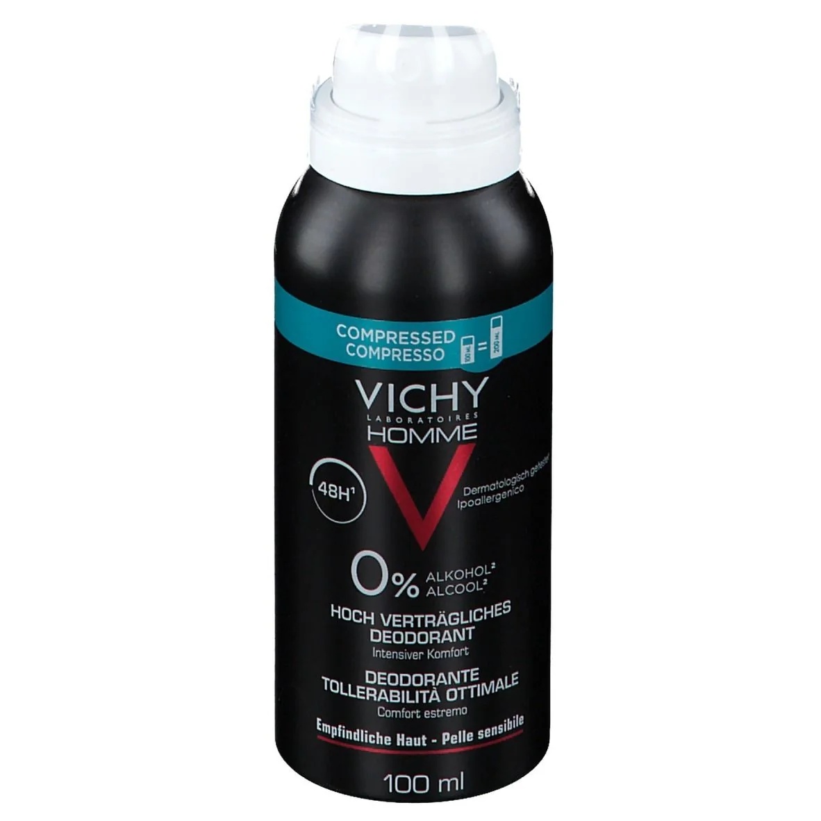 VICHY Vichy Homme Deo Sensitive Gecomprimeerd 100 ml 48 uur