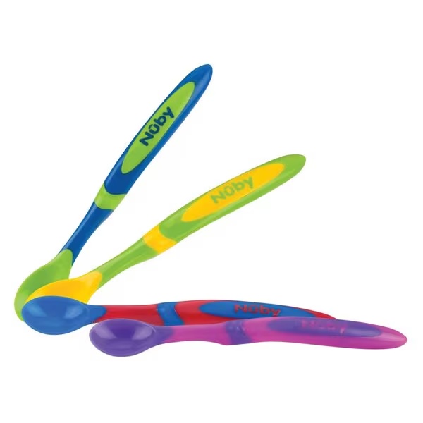 Žlice za hranjenje Nûby 6+M z dolgim ročajem<br>4 kosi