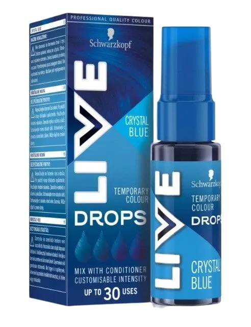 Schwarzkopf Live Drops Crystal Blue - zmywanla farba do włosów 30 ml