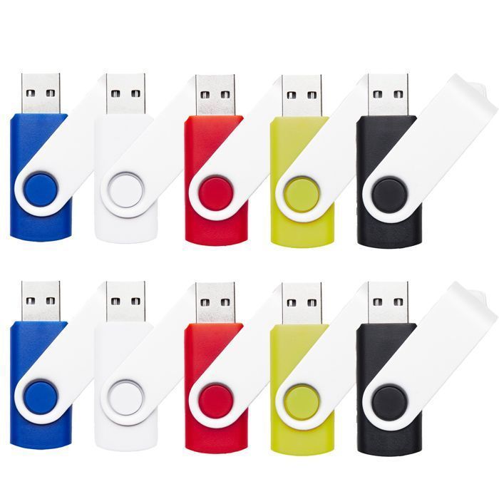 16GB USB Flash Drives, Pack of 10, Version 2.0 REWBOAT Swivel Storage Disk Memory Stick Pendrive Flash Drive External Memory