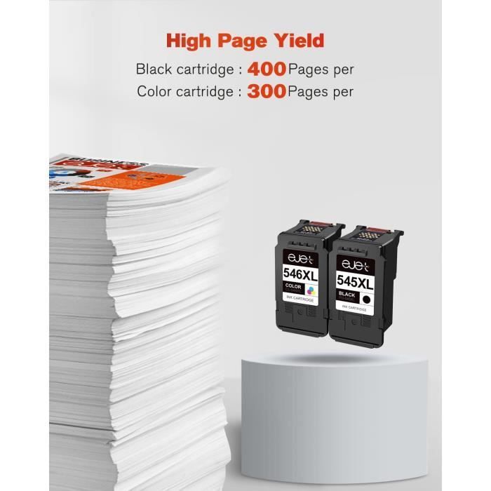 545 546 XL EJET Remanufactured Ink Cartridges 2 Pack Compatible for Canon PG-545XL/CL-546XL for Pixma TR4550 TS3150 MX495