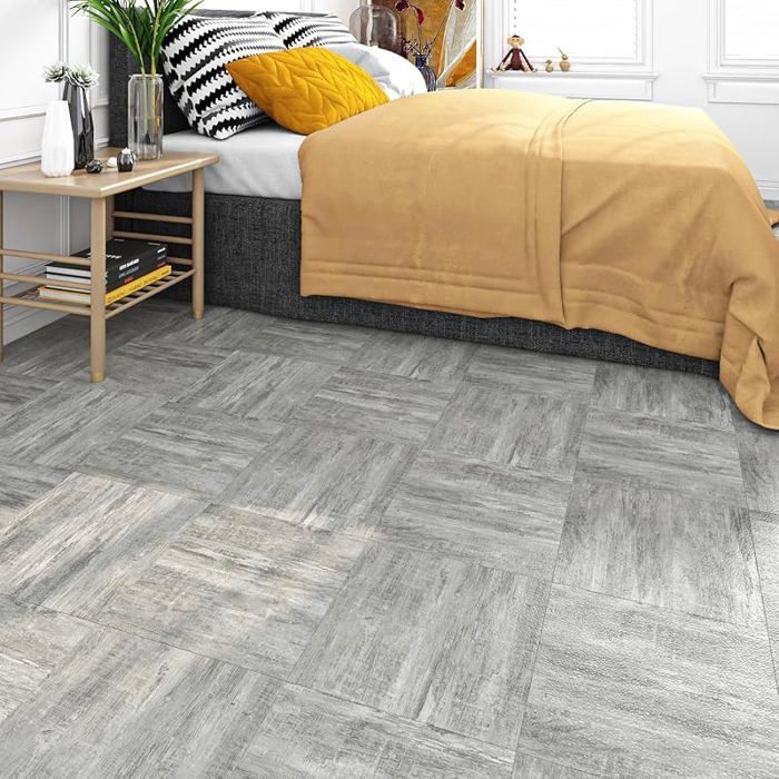 Suelo adhesivo de PVC imitación madera, suelo adhesivo de linóleo impermeable, suelo adhesivo para baño, tablero adhesivo de PVC, suelo de madera gris, 4 suelos de PVC