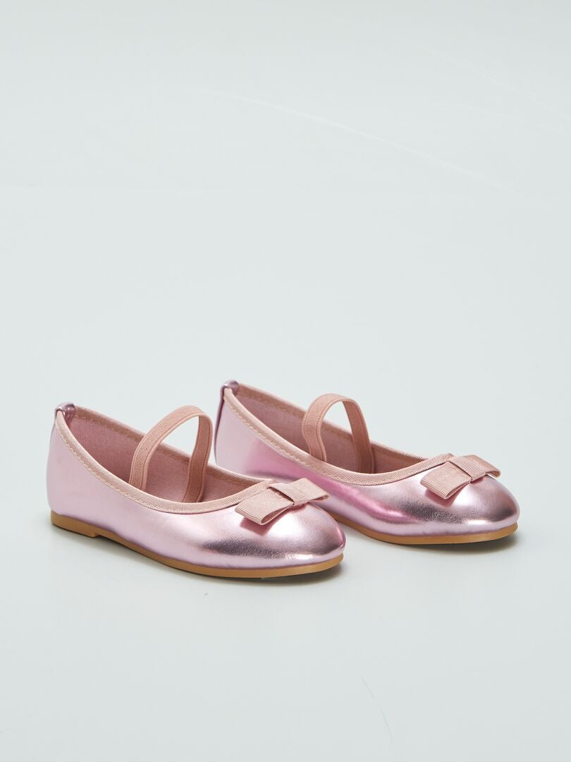Ballerina's met een klein hakje - ROZE