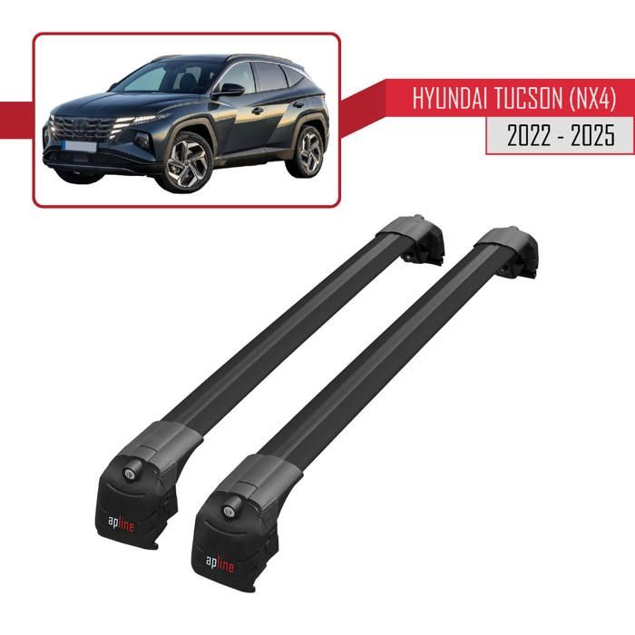 Barras de techo ACE-2 compatibles con Hyundai TUCSON (NX4) 2022-2025, portaequipajes de techo para coche, color negro.