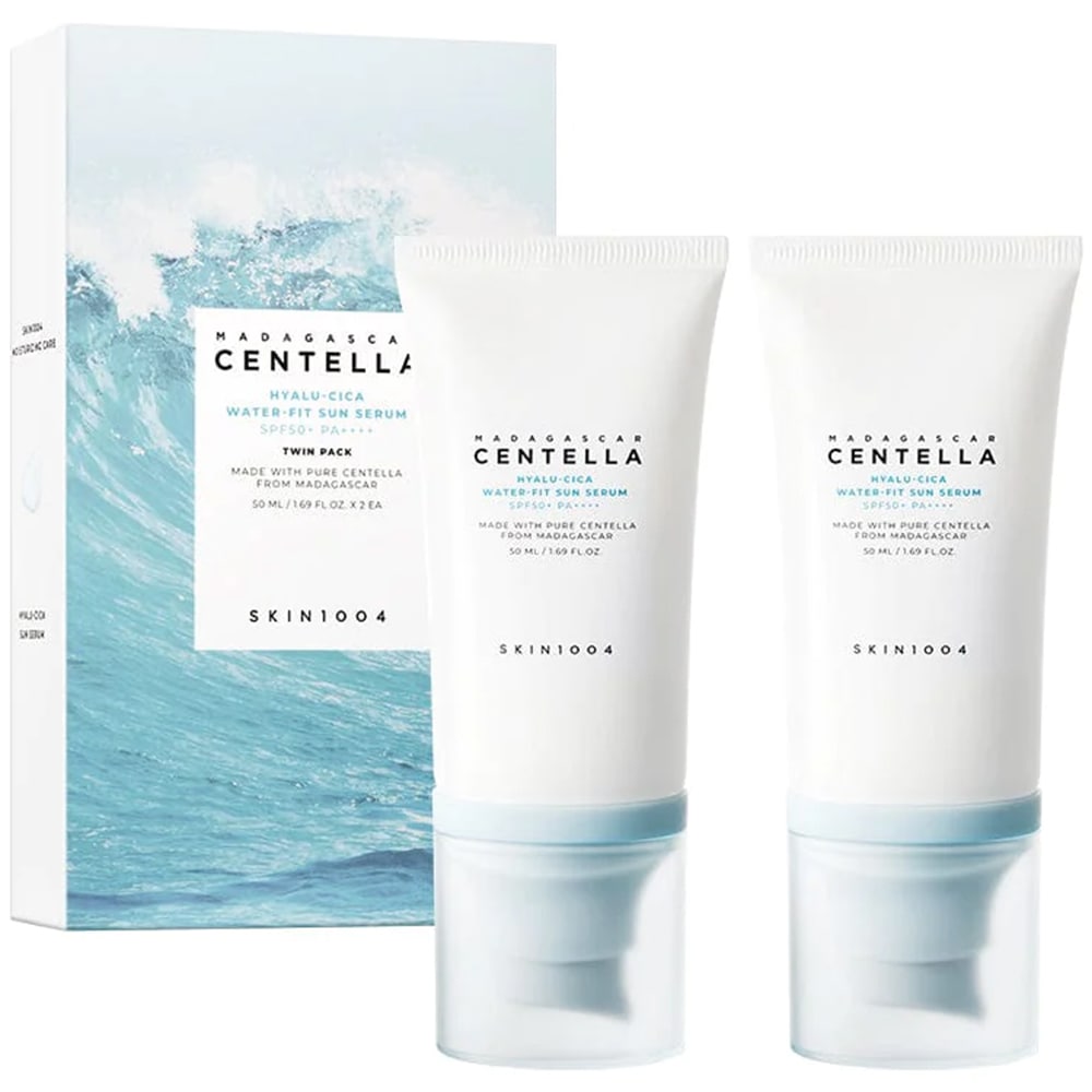 SKIN1004 Aurinkovoide Madagaskarin Centella Hyalu-Cica Water-Fit -aurinkoseerumi SPF 50+ PA++++ kaksoispakkaus - 100 ml