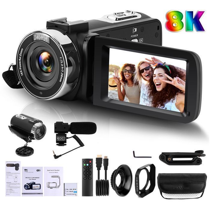 Videocámara digital IBEAFILLY 8K 64MP con pantalla de 3