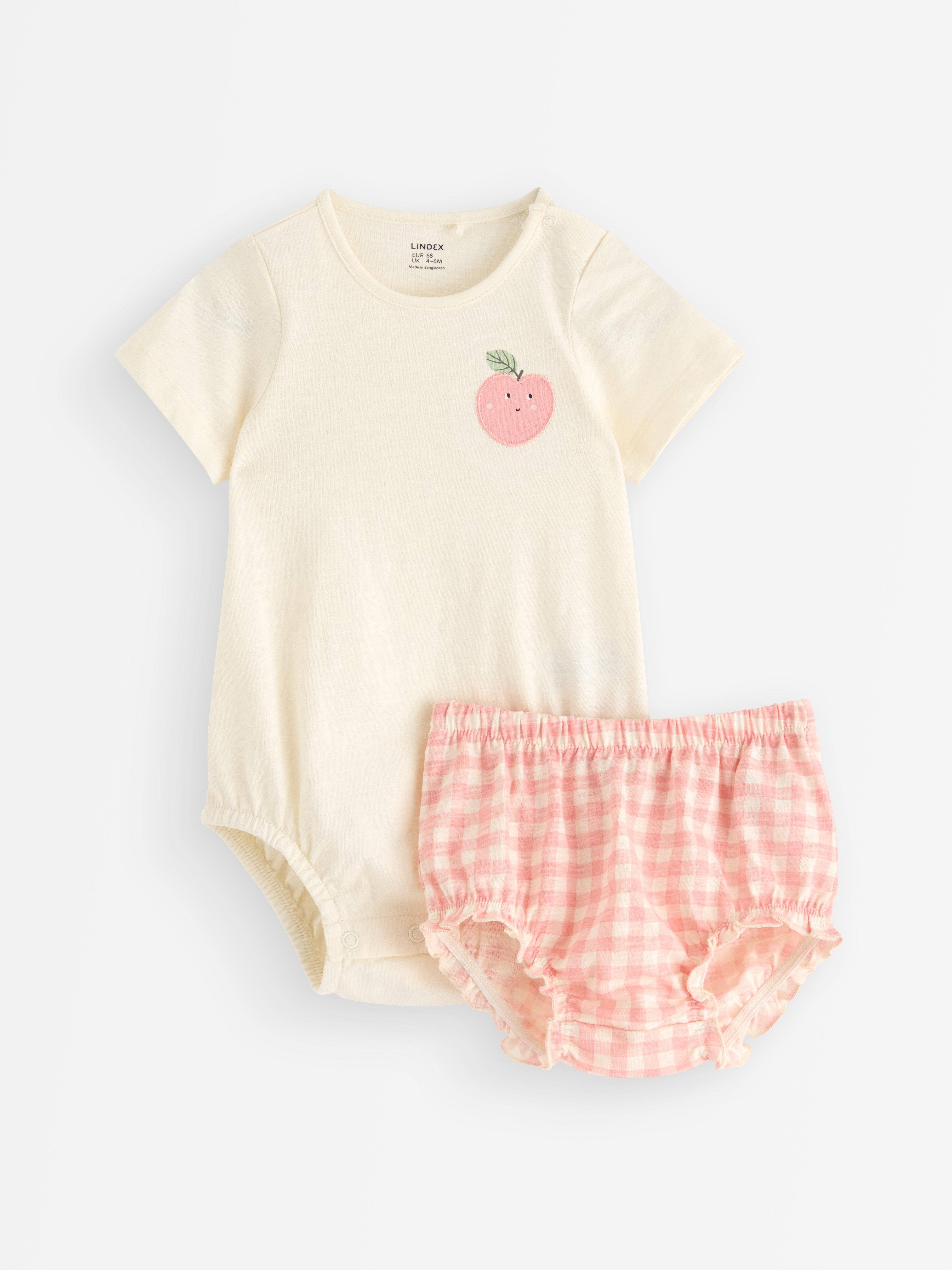 Sett - bodysuit og bloomers Hvit