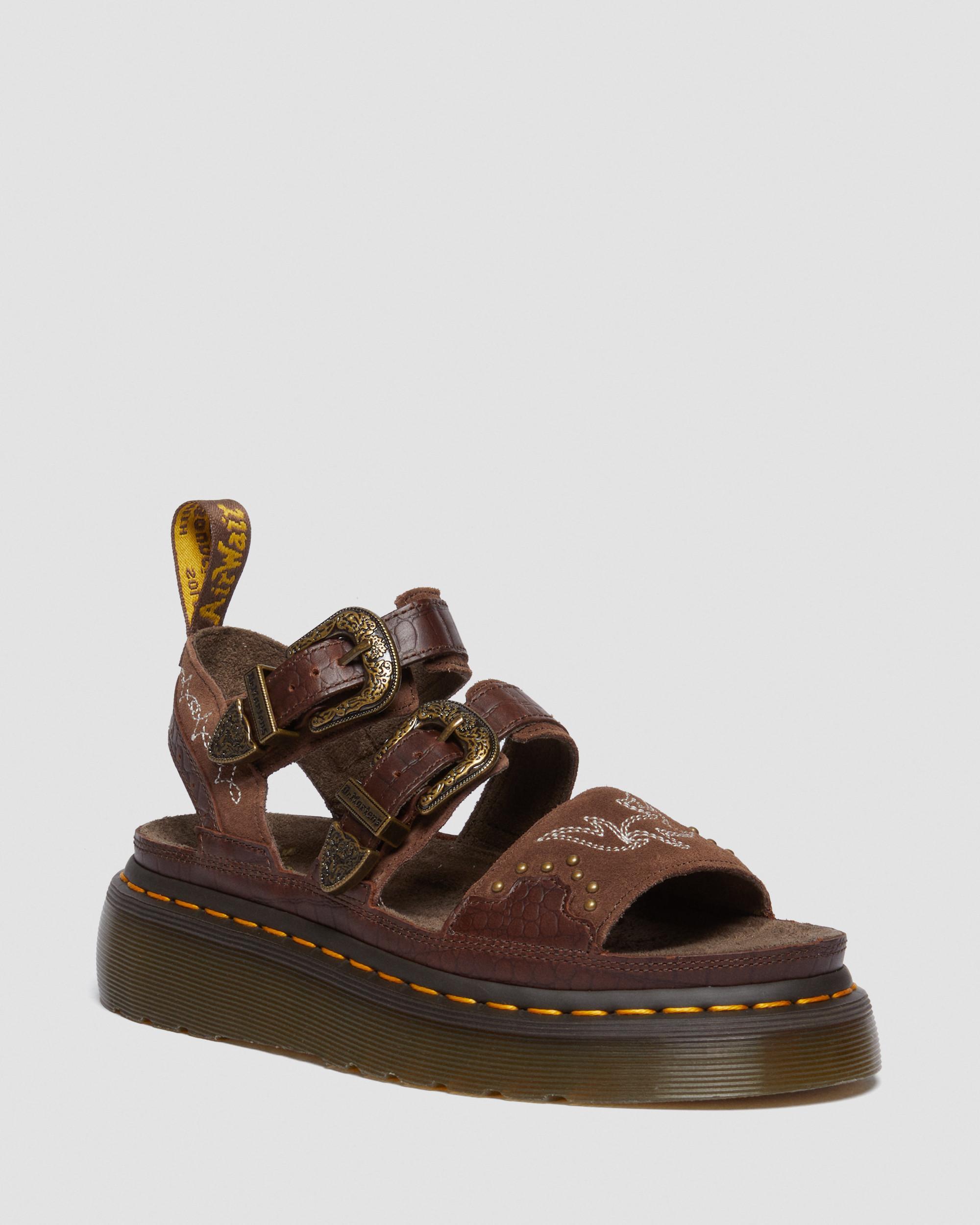 Gryphon Gothic Americana Leder Plateausandalen