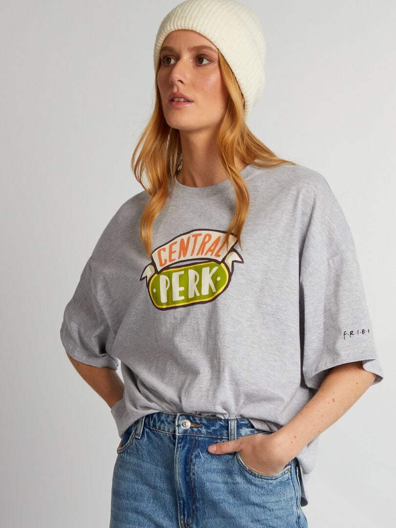 'Friends' oversized jersey t-shirt - GRIJS