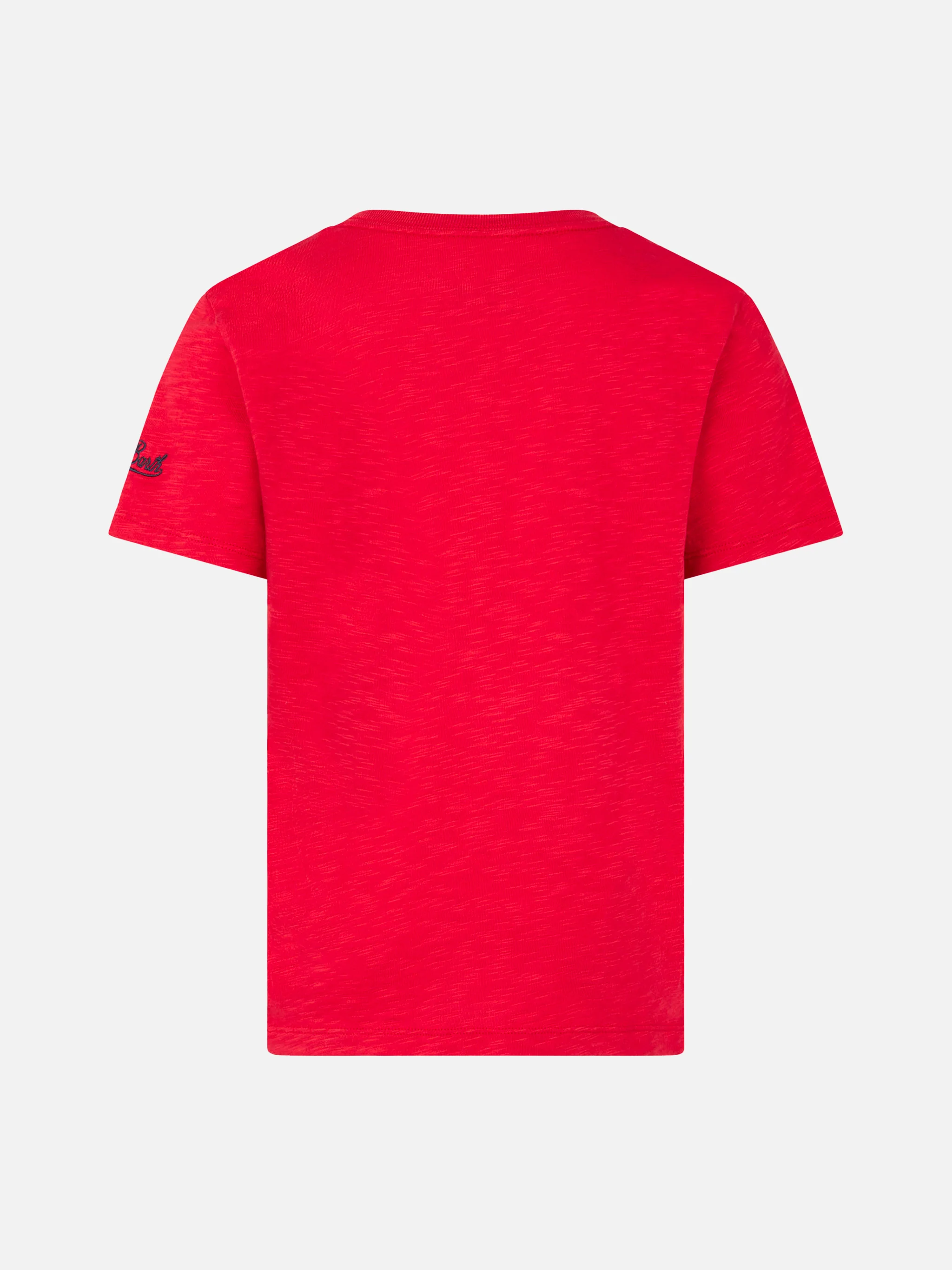 T-shirt da bambino rossa stampa shark rider St Barth