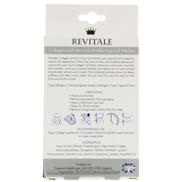 Revitale Collagen Q10 -ryppyjä ehkäisevät silmänympärysgeelilaastarit, 5 paria