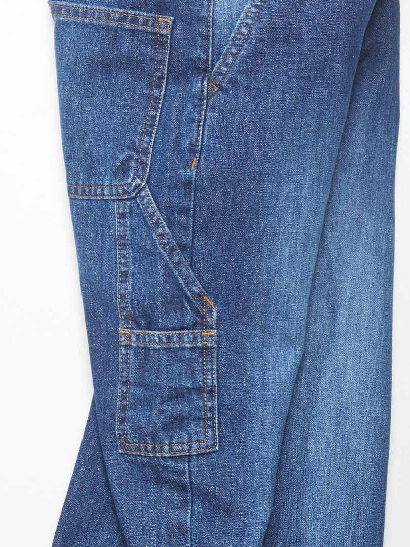 Rechte jeans met zijzakken - BLAUW