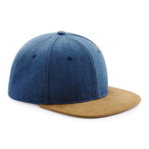 Beechfield Snapback-Cap / Visier aus Pfirsichhaut-Leder (2er-Pack)