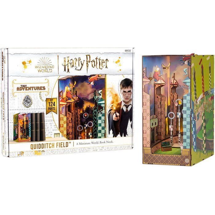 Book Nook - DIY Kit to Build 3D Model Bookend - REVELL - Tiny Adventures - Harry Potter - Quidditch Pitch - LED