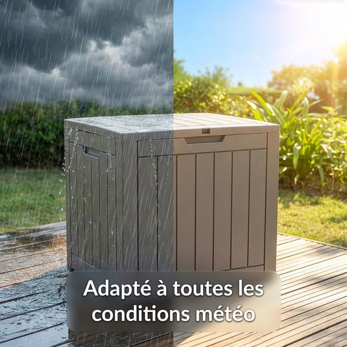 Weatherproof garden storage box - Brown 118L