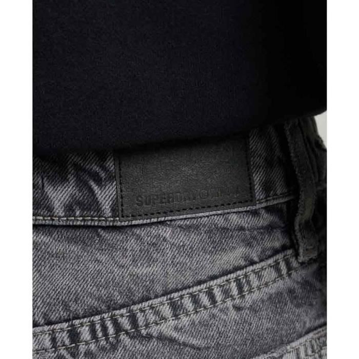 Mini-jupe en jean Vintage - SUPERDRY - finition ajustée - ourlet asymétrique - couleur Black marble