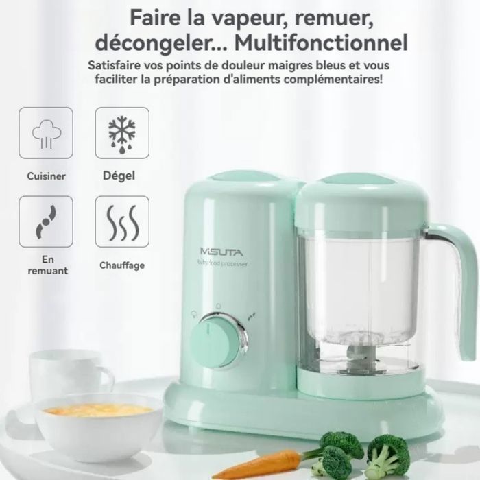 4-in-1 Baby Food Maker – Steamer and Blender – Large Capacity – Green