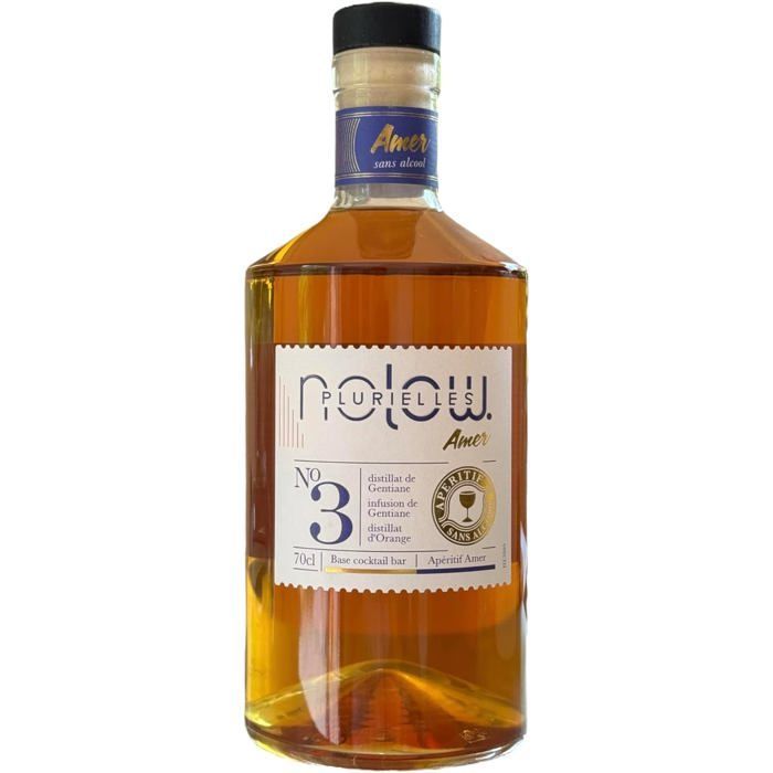 NOLOW N°3 Destilado amargo sin alcohol 70cl - Genciana y naranja - Ideal para cócteles Negroni/Spritz