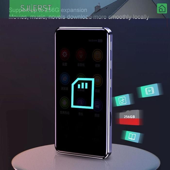 sjlerst Lecteur Mp4 WiFi Bluetooth Ai Intelligent HD avec écran tactile et enregistreur vocal