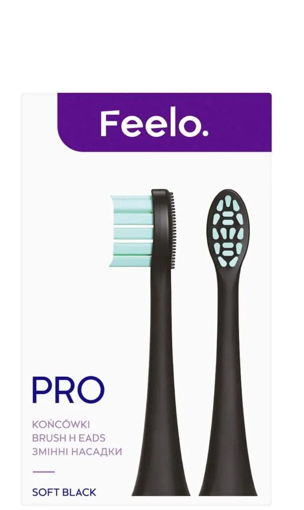 Feelo Pro Końcówki do szczoteczki sonicznej Black Soft