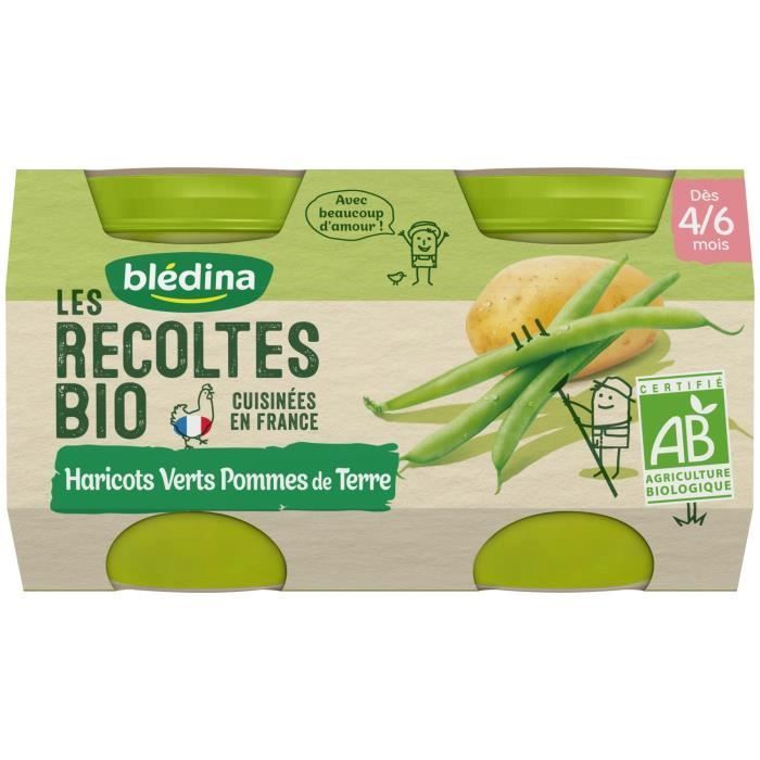 Blédina Bio-Ernte Topf Grüne Bohnen Kartoffeln +4m 2 x 130g