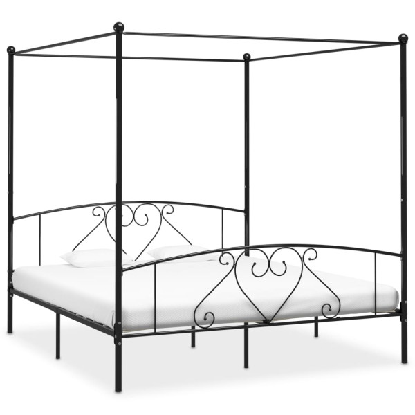 Rama łóżka Czarny 200 x 200 cm Metal vidaXL