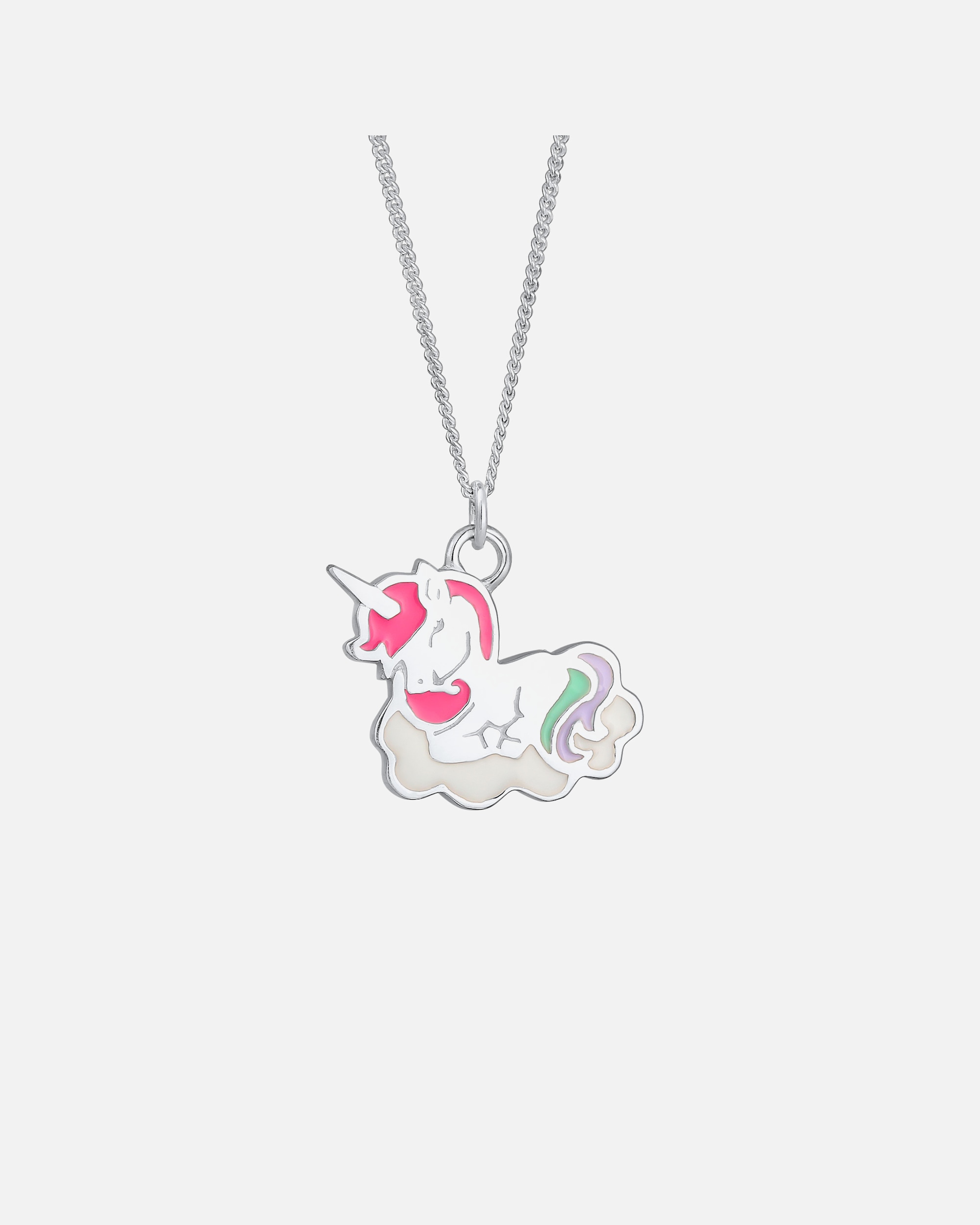 Elli Pendentif enfant licorne nuage ludique avec émail en argent sterling 925