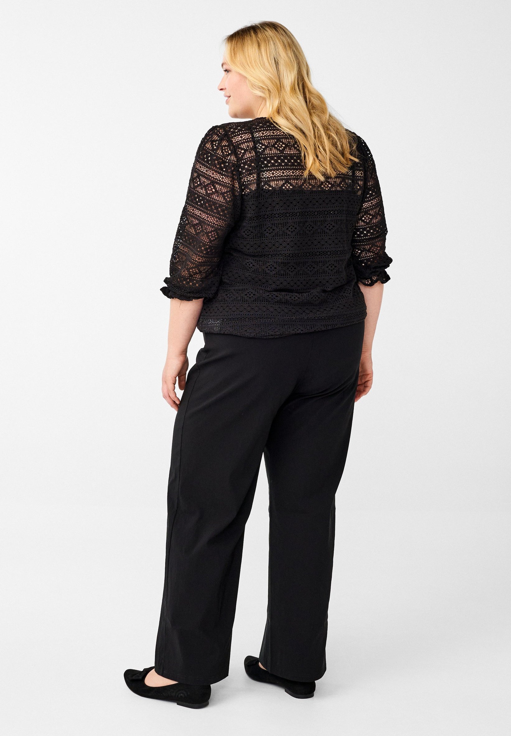 Pantalon Zizzi à taille élastique - noir