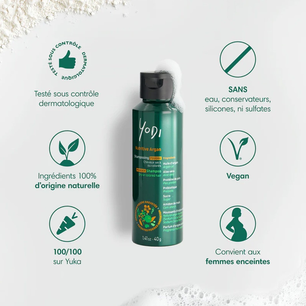 Yodi Nutritive Argan Shampoing Poudre au Prébiotique