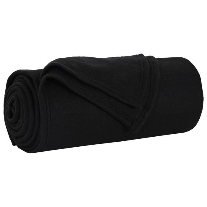 Manta - VIDAXL - Forro polar - Negra - 240 x 220 cm - Forro polar acogedor