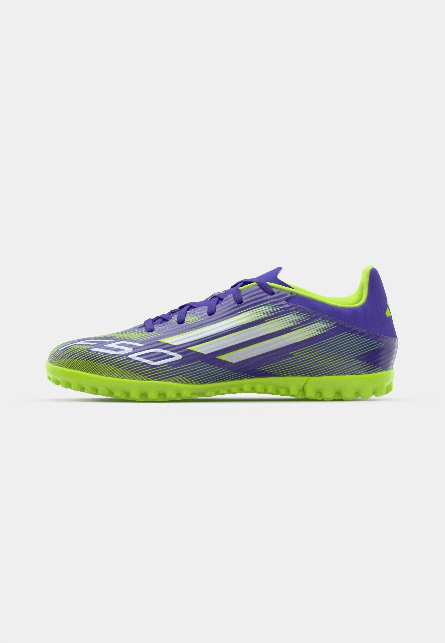 adidas Performance F50 CLUB TF - Chaussures de football pour terrain synthétique - violet foncé/blanc/citron clair
