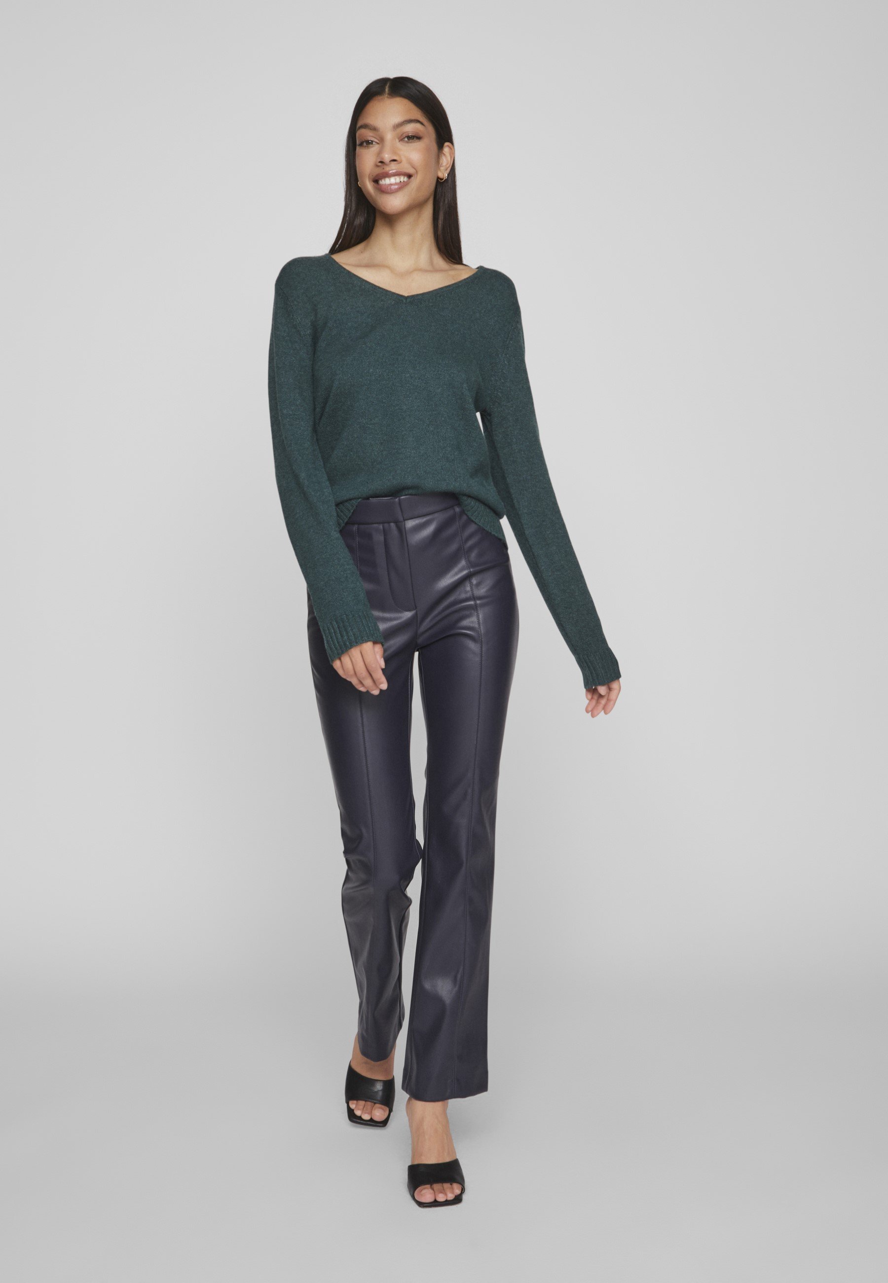VILA VIRIL L/S V-NECK TOP - Maglione - pino ponderosa