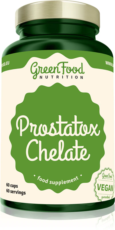 GreenFood Nutrition Prostatox Chelat-Nahrungsergänzungsmittel-Kapseln zur Unterstützung einer gesunden Prostata und der Potenz.