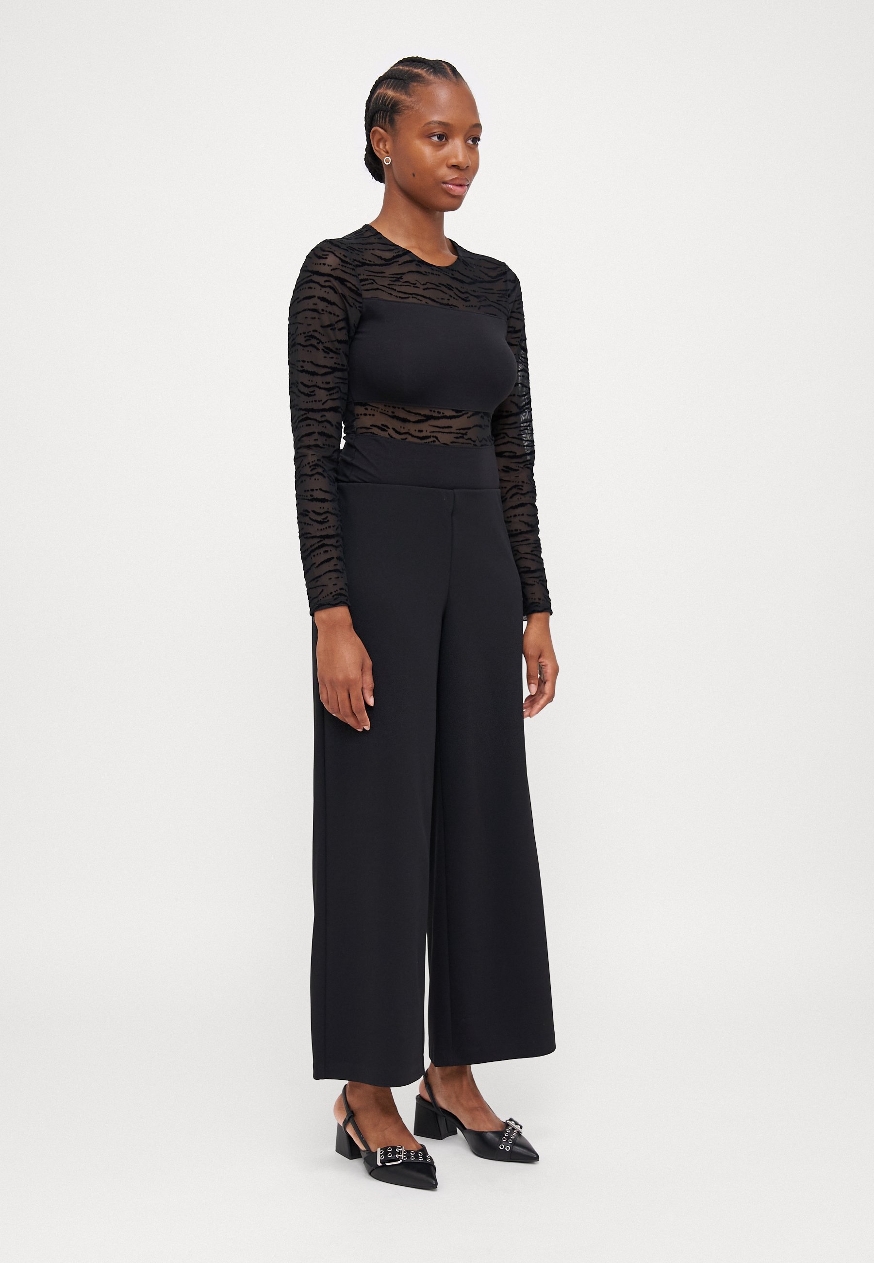 Vero Moda Petite VMBERLIN ZAMIRA WIDE - Pantaloni - nero