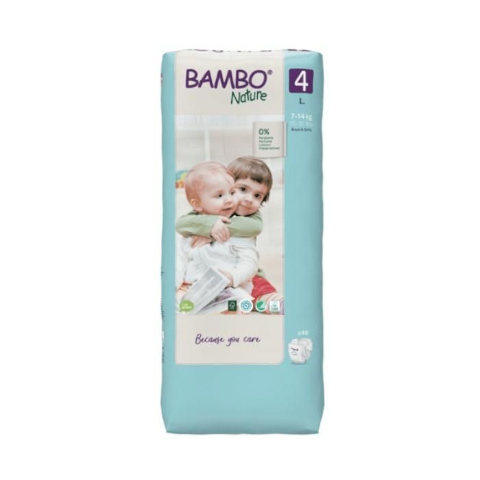 Bambo Nature Couche Taille 4 7-14kg Tall Pack 48 unités